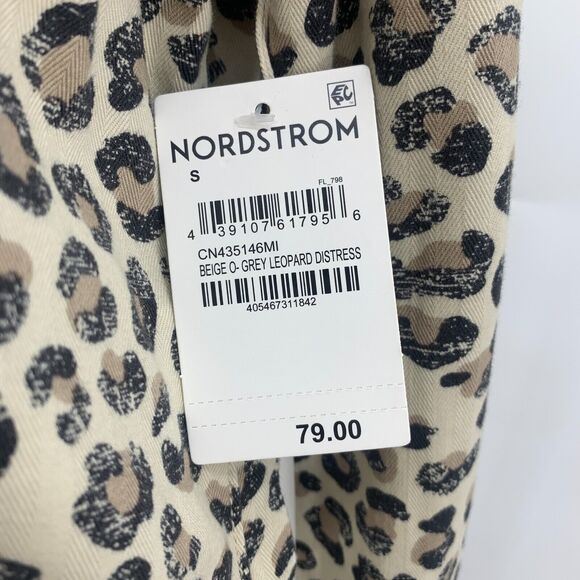 Caslon Leopard Print Utility Jacket Womens S Small Button Front Mandarin Collar - Picture 4 of 12